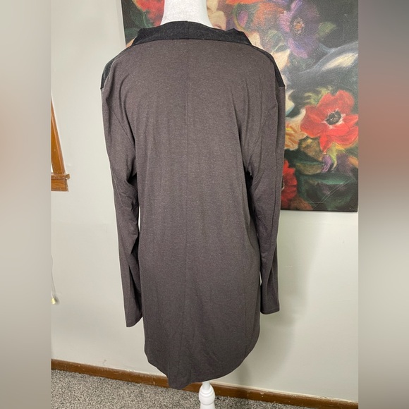 Alembika gray and Brown Elegant Butter Soft asymmetrical tunic Sz 3 Lagenlook - Picture 4 of 8